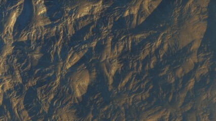 View of the 3d rendering realistic planet mars surface from space