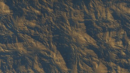 View of the 3d rendering realistic planet mars surface from space