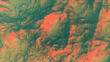 View of the 3d rendering realistic planet mars surface from space