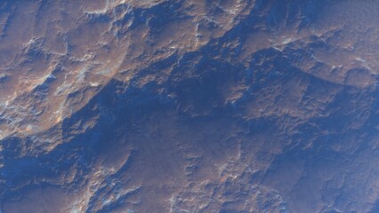View of the 3d rendering realistic planet mars surface from space