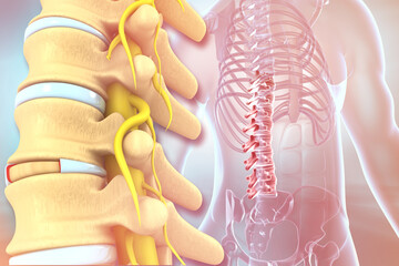 Human spine anatomy. 3d illustration.. - obrazy, fototapety, plakaty