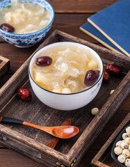 Nourishing red date, white fungus and lotus seed soup