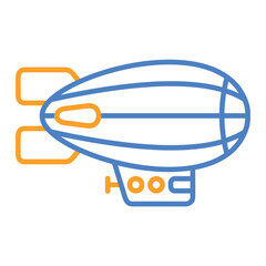 Airship Blue And Orange Line Icon © Maan Icons