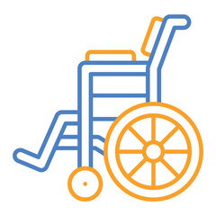 Wheel Chair Blue And Orange Line Icon
