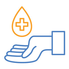 Obraz premium Blood Donation Blue And Orange Line Icon