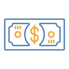 Banknote Blue And Orange Line Icon