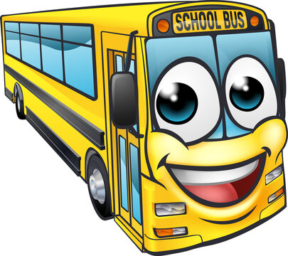 A school bus cartoon character education  mascot
