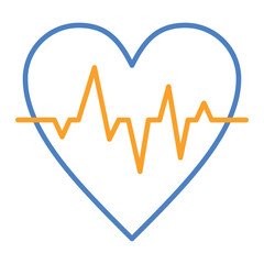 Pulse Blue And Orange Line Icon