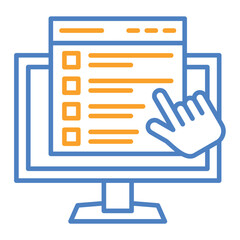Obraz premium Online Survey Blue And Orange Line Icon