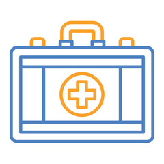 First Aid Kit Blue And Orange Line Icon