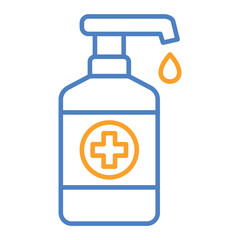 Hand Sanitizer Blue And Orange Line Icon