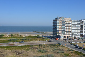 Fototapeta premium Belgique Mer du Nord ocean tourisme côte littoral Middelkerke immobilier