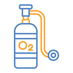 Oxygen Blue And Orange Line Icon