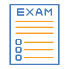 Exam Blue And Orange Line Icon