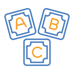 Abc Block Blue And Orange Line Icon