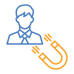 User Engagement Blue And Orange Line Icon