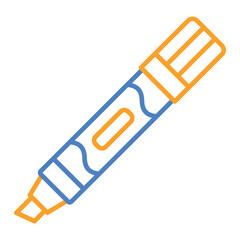 Marker Blue And Orange Line Icon