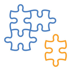Obraz premium Puzzle Blue And Orange Line Icon