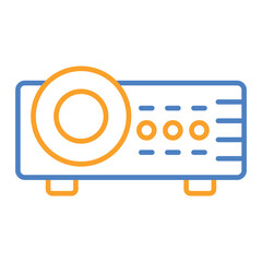 Video Projector Blue And Orange Line Icon