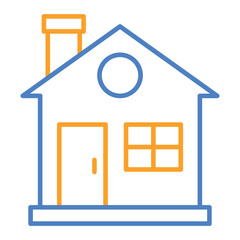 Home Blue And Orange Line Icon