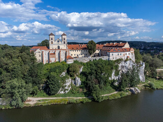 Fototapeta na wymiar Historic buildings of the Benedictine Abbey in Tyniec, Krakow, Poland.