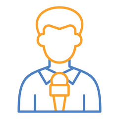 Journalist Blue And Orange Line Icon