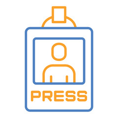 Press Pass Blue And Orange Line Icon
