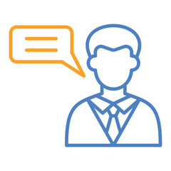 Opinion Blue And Orange Line Icon