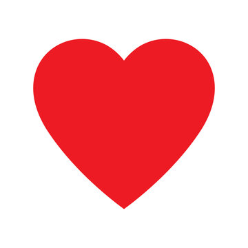 Red heart icon, love symbol vector illustration.
