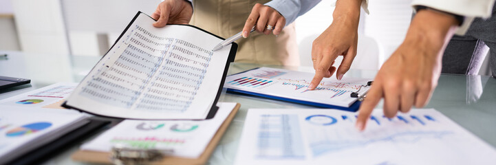 Business Finance Report. People Teamwork