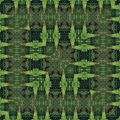 bush and hedge pattern and square format  design with bright new growth against darker evergreen background