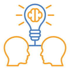 Brainstorm Blue And Orange Line Icon
