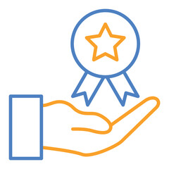 Award Blue And Orange Line Icon