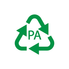 Obraz premium Plastic recycling symbol PA polyamide, vector illustration