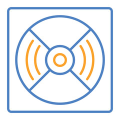 Compact Disc Blue And Orange Line Icon