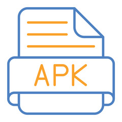 Apk Blue And Orange Line Icon