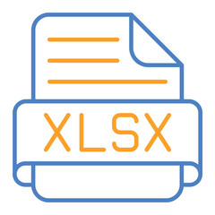 Xlsx Blue And Orange Line Icon