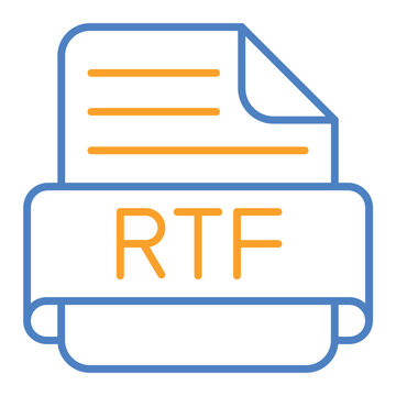 Rtf Blue And Orange Line Icon