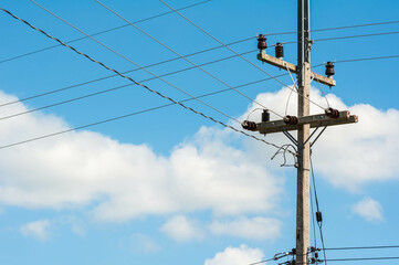 power lines on a sky background