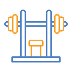 Gym Blue And Orange Line Icon