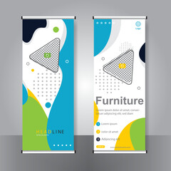 Business banner roll up set standee banner template.