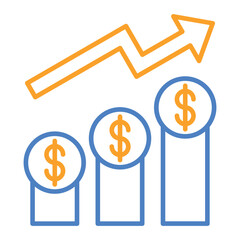 Profits Blue And Orange Line Icon