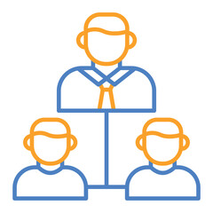 Management Blue And Orange Line Icon