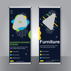 Business banner roll up set standee banner template.