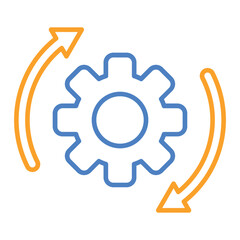 Cycle Blue And Orange Line Icon