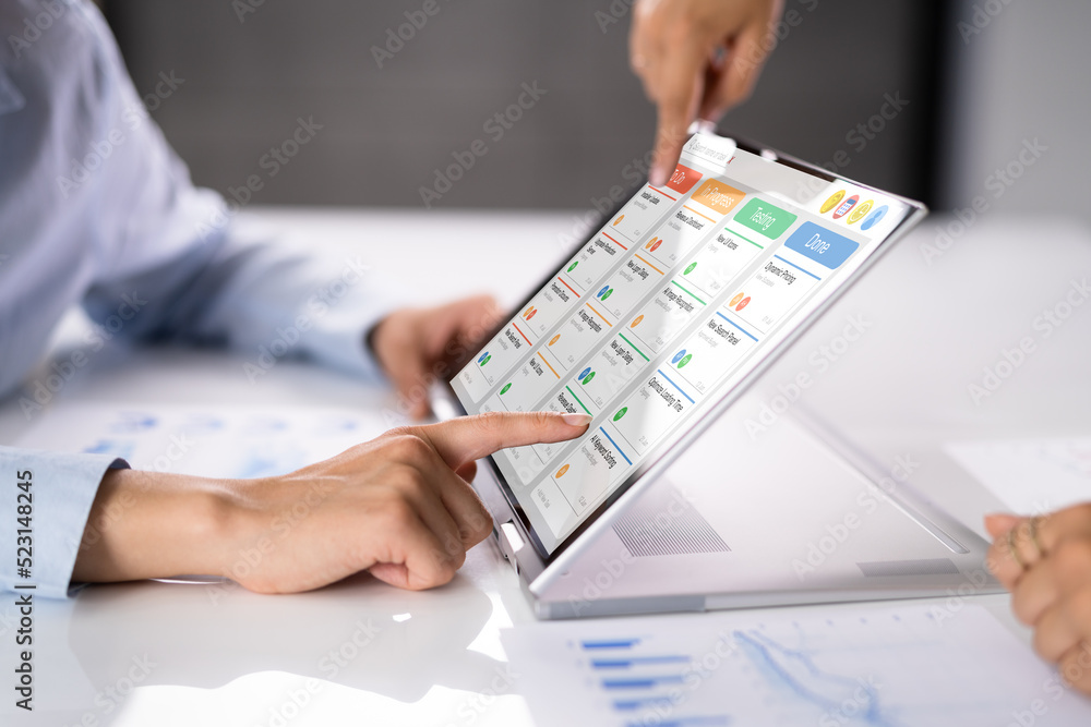 Poster kanban project schedule management software app