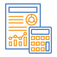 Budget Blue And Orange Line Icon