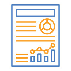 Report Blue And Orange Line Icon