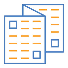 Travel Guide Blue And Orange Line Icon