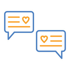 Message Blue And Orange Line Icon